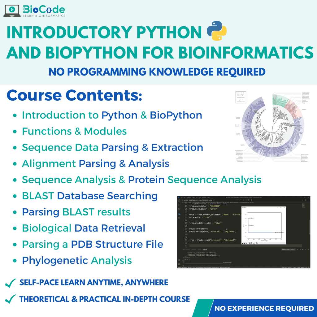 Introductory Python BioPython for Bioinformatics | BioCode