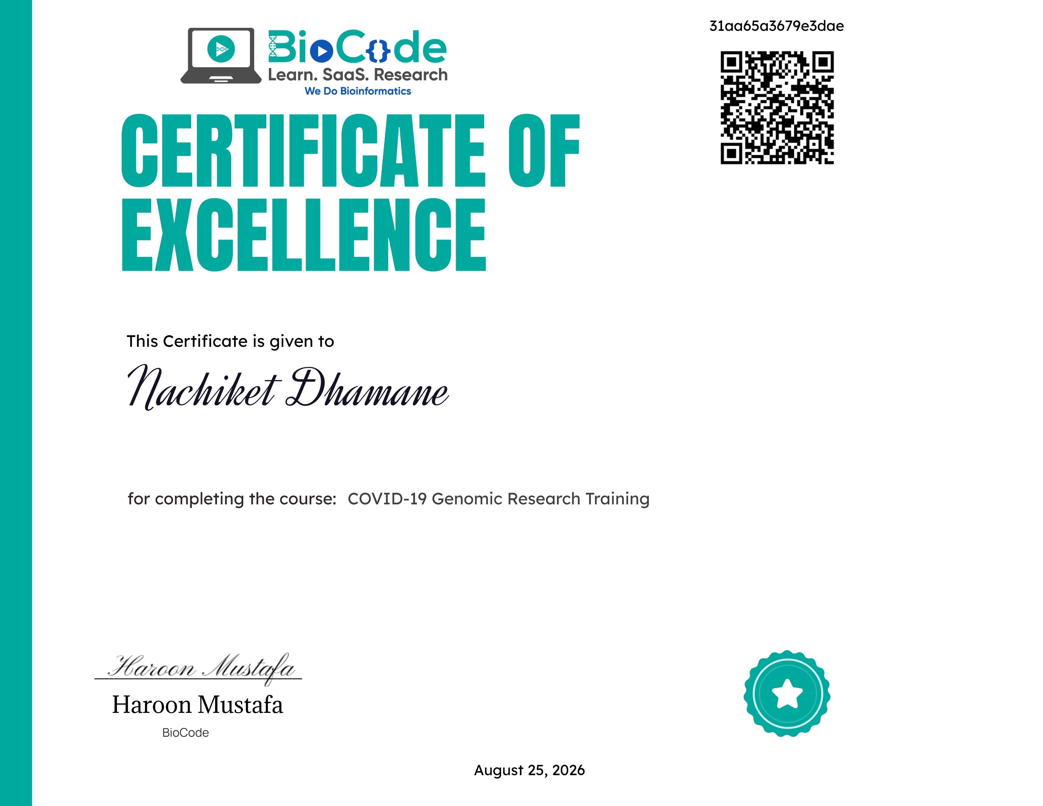 COVID-19 Genomic Research Training